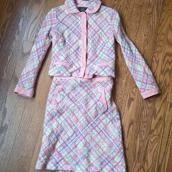 Tocca Pink Plaid Blazer and Skirt Set - Picture 10 of 11